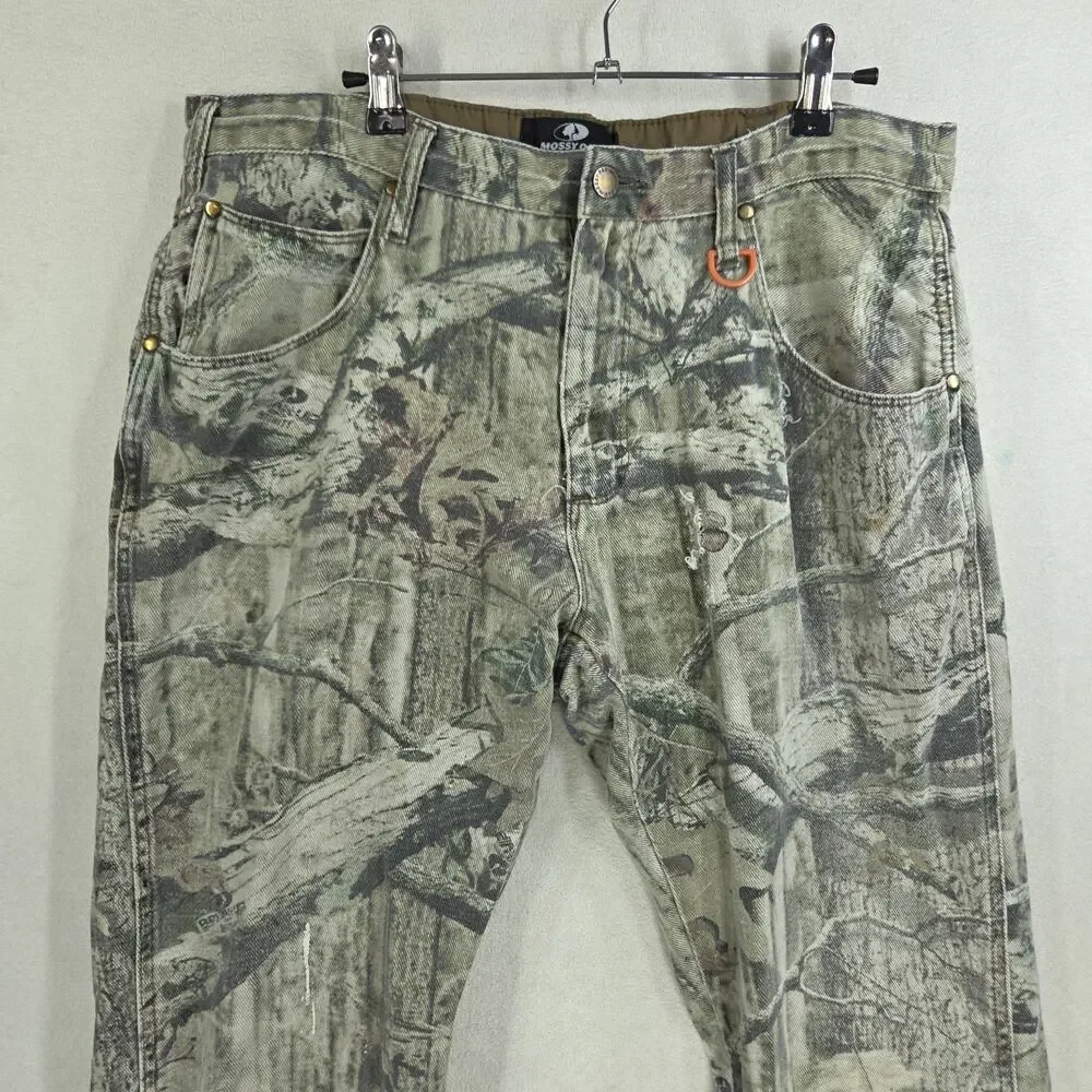 Mossy Oak Pants Mens 36x34 Green Hunting Country Camo Pockets Woodlands Y2k 2000
